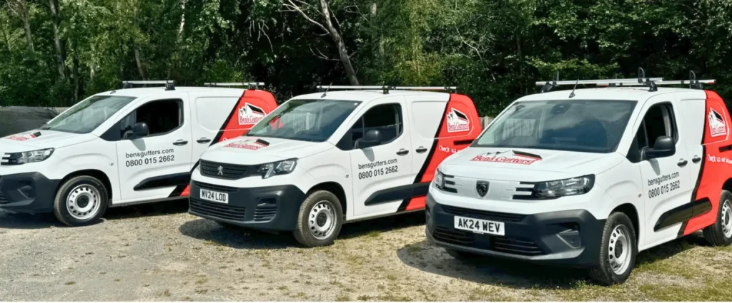Our fleet of gutter cleaning vehicles in Staffordshire