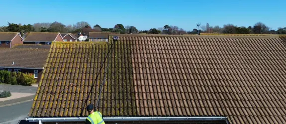Roof cleaning a healthcare centre in Staffordshire